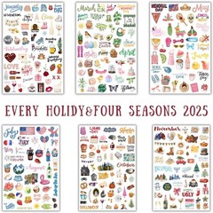 2025 Happy Holiday Calendar Stickers for Planner Women Adults-Monthly Seasonal A