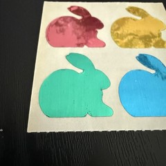 Vintage 1984 Stickers Mylar Foil Bunny Rabbit Small World Greetings 1984 NOS