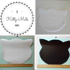Cat Shape Mat White Dry Erase Decal Black Vinyl Chalk Fridge Wall Sticker