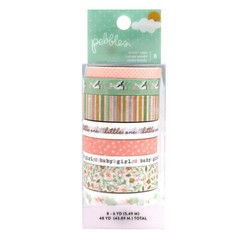 American Crafts PEBBLES WASHI TAPE – PEEK A BOO GIRL – 4 PKGS