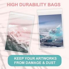 AcidFree Picture Sleeves, 100Pack Crystal Clear Storage Bags for 12×12 Art Pr…