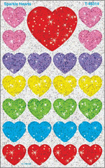 Sparkle Hearts Stickers, 100 Count