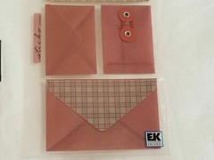 NEW Lot 4 Laura Ashley Adhesive Buttons Envelopes Maroon Floral Plaid -E