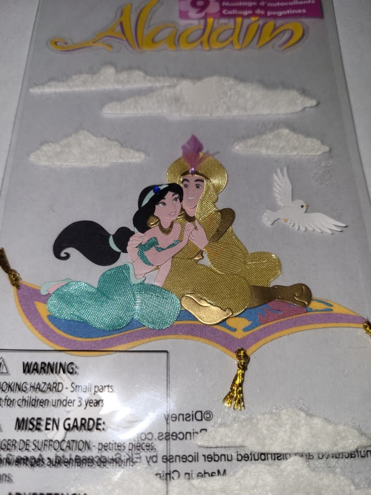 New, Disney, EK Jolee’s Dimensional Sticker, «Aladdin & Jasmine» Flying Carpet