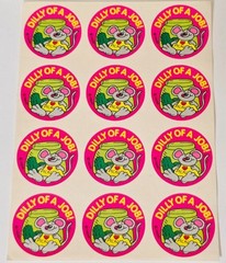 TREND DILL PICKLE SCRATCH N SNIFF STICKER SHEET VINTAGE MOUSE PICKLES PINK RAT