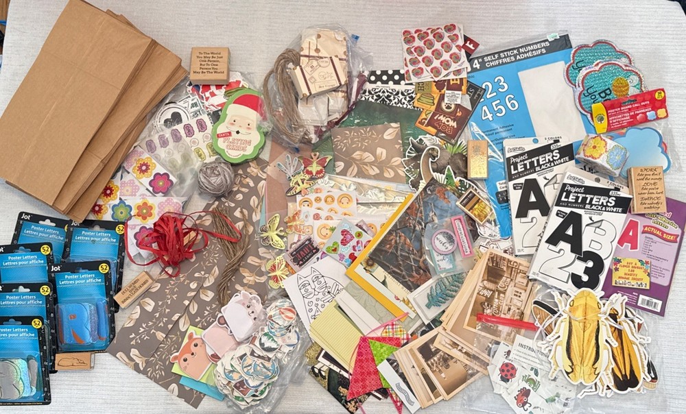 Huge Ephemera Lot Variety Junk Journal Scrapbooking Cardmaking Paper Sticker Etc