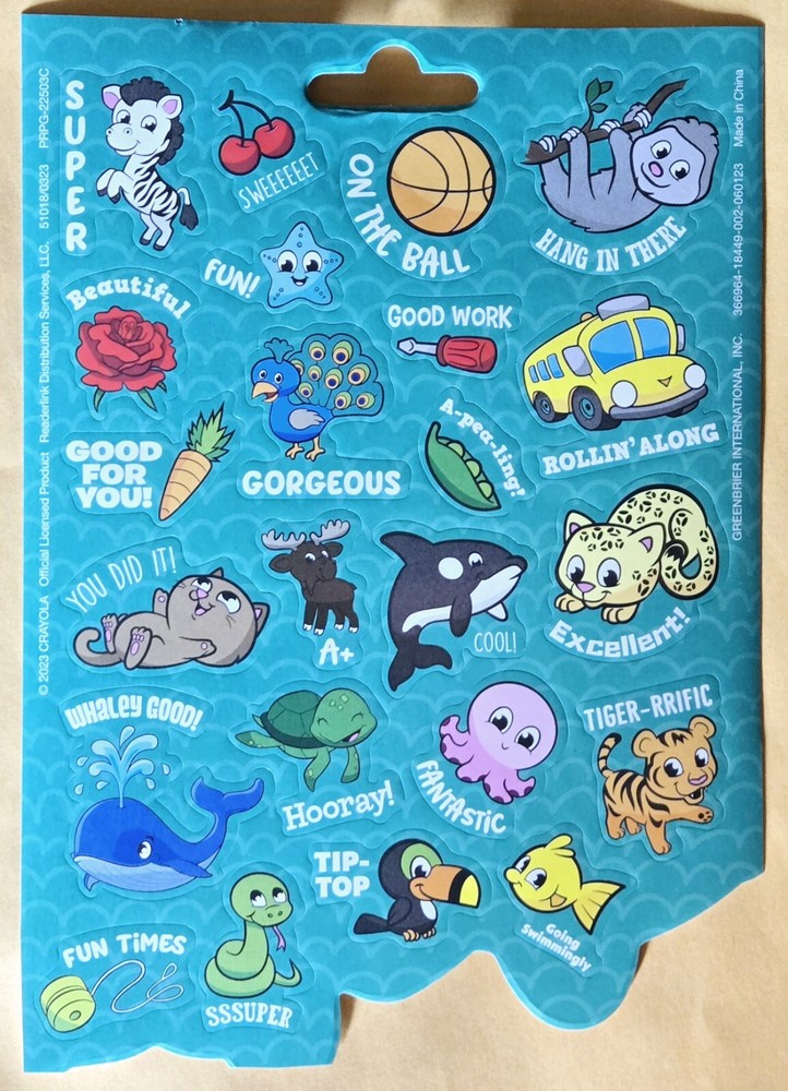 Cute Animals Sticker Sheet