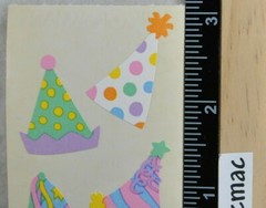 Mrs Grossman FUN PARTY HATS Stickers 1/2 Sheet BIRTHDAY CELEBRATIONS