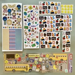 Lot of School Scrapbook Paper & Stickers! 30+ Pgs, Jolee’s Boutique, Sticko, Etc