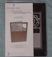 Little B A2 Flat Card Die and Rose Overlay w/ Magnetic Binder Card Making 100593