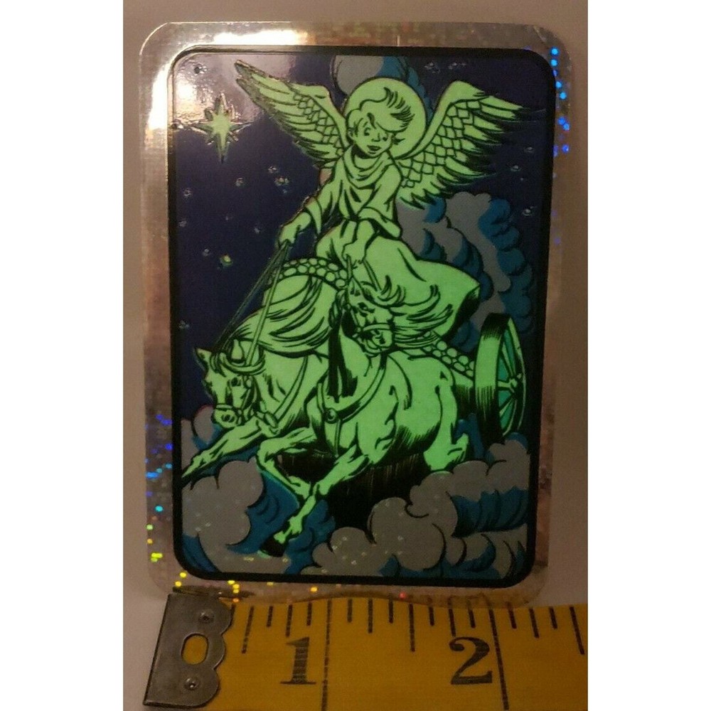 90s Y2k Glow in the Dark Prism Angel Vending Machine Sticker Religious Afterlife