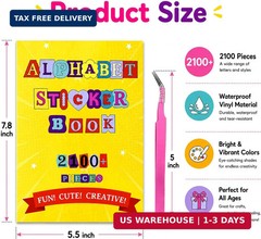 2100+ Pcs Scrapbook Letter Stickers Book, for Junk Journal, Scrapbooking, Journa