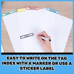 AKONEGE 50 Pack Comic Book Dividers with Tab and 4 11.25″ x 7.25″, White