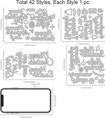 Durable 15-Piece Metal Cutting Words Dies for Celebrations & Special Events