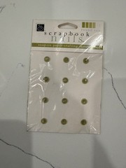 Scrapbook Interiors Nails Round Top Snap-On Paper-Crafting Fastener Olive Color