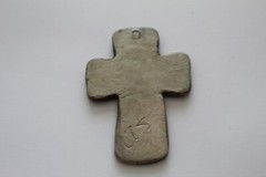 Cross – Handmade Goldish Green Ceramic Cross with Green Rhinestone the Middle #6