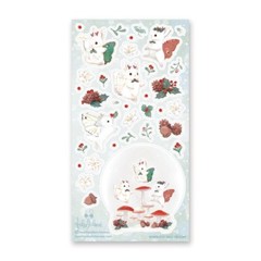 Winter Bunny Stickers – Fantasy White Rabbit Sticker Sheet – Christmas Crafts