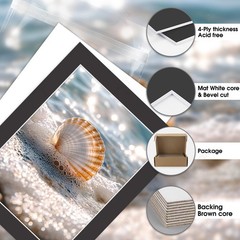 11×14 Picture Mats Pack of 25 Black Acid Free Bevel Cut for 9×12 Photo