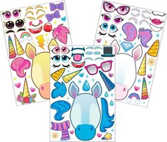Make Your Own Unicorn Face Stickers – Fun 36 PCS Set for Creative Play