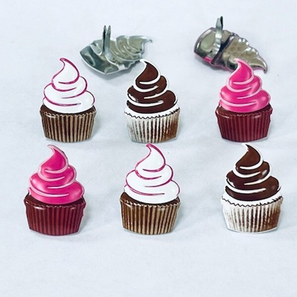 CUPCAKE #2 SCRAPBOOKING DECORATIVE BRADS EYELET OUTLET 8 PCS 3 FLAVORS
