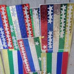 vtg Lot Dennison & Z Label Self Sticking Stars Red Blue Gold Silver ***READ***
