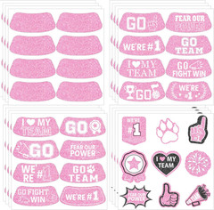 Blue Face Glitter Eye Black Stickers, 36PCS Football Baseball Eye Stickers, Brea
