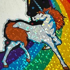 80s Unicorn Rainbow Prism Sticker Vintage Reproduction Retro Holographic Decal