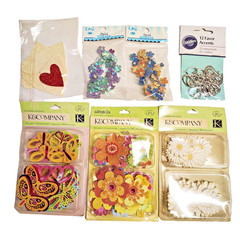 K & Company Rhinestone Daisy Wired Flowers Butterflies Glitter Hearts Scrapbook