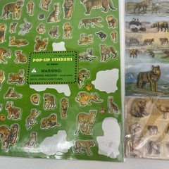 Pop Up Stickers Jungle Animals Safari Puffy Vintage Lion Tiger Gorilla See Note