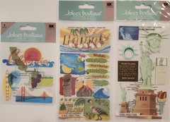 Lot Of 10 JOLEE’S BOUTIQUE Dimensional Scrapbooking Stickers TRAVEL DESTINATIONS