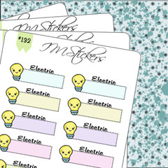 Electric Bill Payment Tracker Hand Drawn Planner Stickers Organizer Super Cute