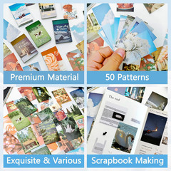 6 Sets 300 Pcs Washi Stickers Book, Vintage Aesthetic Sticker Set for Journaling