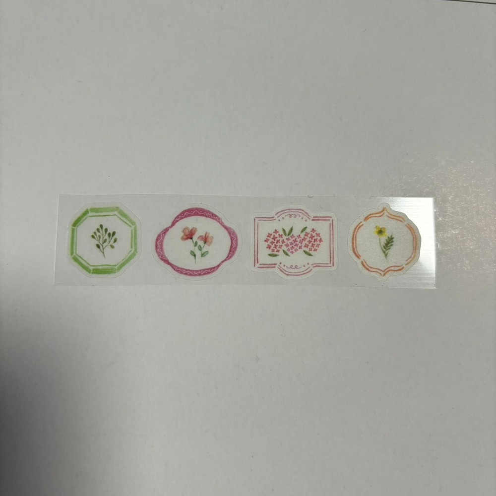 Cute Herb Flower Stickers 4 Pieces Kawaii Japanese Botanical Nature Deco