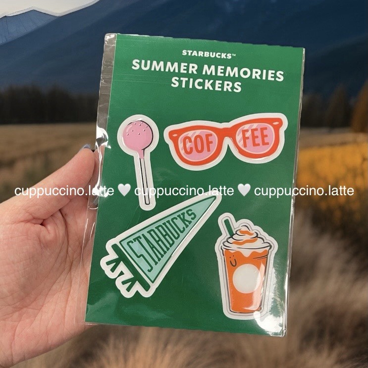 NWT Starbucks 2026 Summer Road Trip Sticker Pack of 4 Stickers 1 Sheet- Pack #3