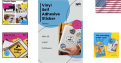 Tear Resistant Vinyl Sticker Paper – 50 Sheets 8.5 x 11