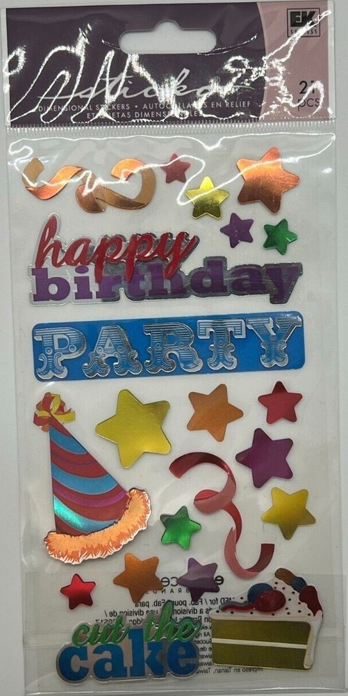 Sticko Birthday Stickers – Party, Celebration-Themed – Scrapbook Stickers