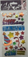 Sticko Birthday Stickers – Party, Celebration-Themed – Scrapbook Stickers