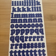 Vtg Blue Alphabet Stickers 8 Sheets Used Capital Lower Case Numbers Exclamation