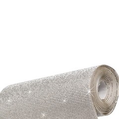 Bling Rhinestone Sheet Self-Adhesive Sticker 200×20 Cm 78.7×7.9 Inch White,1pcs