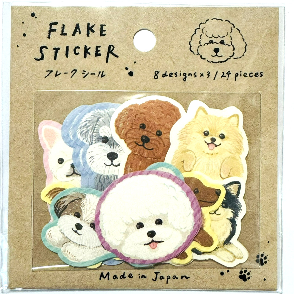 Dog Flake Stickers Poodle Chihuahua Pomeranian Japan Cute