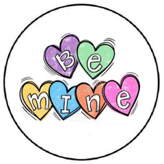 BE MINE CANDY HEARTS VALENTINES DAY ENVELOPE SEALS LABELS STICKERS PARTY FAVORS