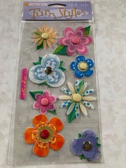STICKO TURN STYLES 3D ACRYLIC FLOWERS MULTI-COLOR-SHAPES FLOWERS