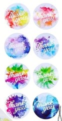 25 «Thank You» Scrapbook Sticker Round Envelope Labels 1″