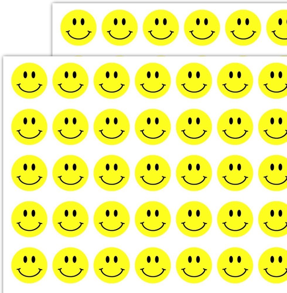 2000 Pack – 0.5″ Smiling Happy Smile Face Stickers, Yellow 2000 Pieces,