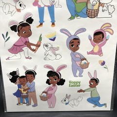 Black Paper Party Easter Stickers 24 Sheets Bunny Kids Bundle 3 Packs + Notebook
