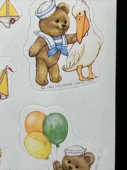 Vintage Hallmark Stickers Nautical Bears Sailboats 1984