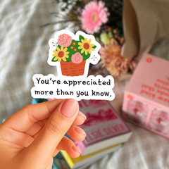 You’re Appreciated More Than You Know Teacher sticker, Appreciation Sticker gift