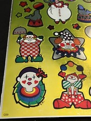 Vintage Mark 1 Large Mylar Chrome Sticker Sheet CLOWNS – Morgan 1983 – Rare!