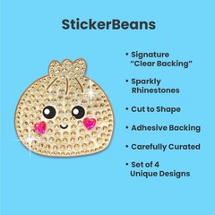 Rhinestone Food-Themed Stickers – I’m Hungry! Sparkly 2” x 2” for Laptops, Scrap