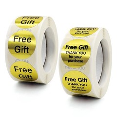 «Free Gift» Sticker Adhesive Label Gold Foil Food Packaging 1 inch 500pcs/Roll